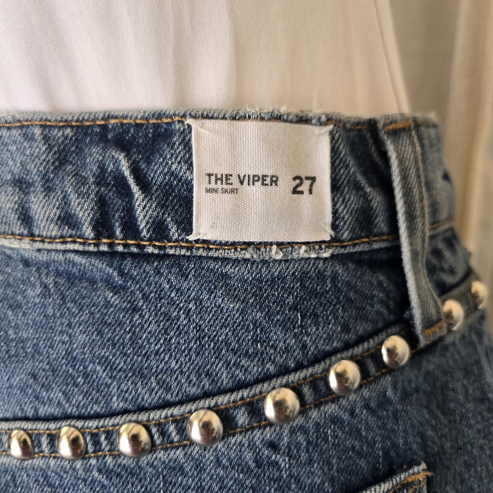 Hudson- The Viper Skirt- Studded Denim Skirt - Picture 3 of 3